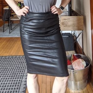 Faux leather pencil skirt
